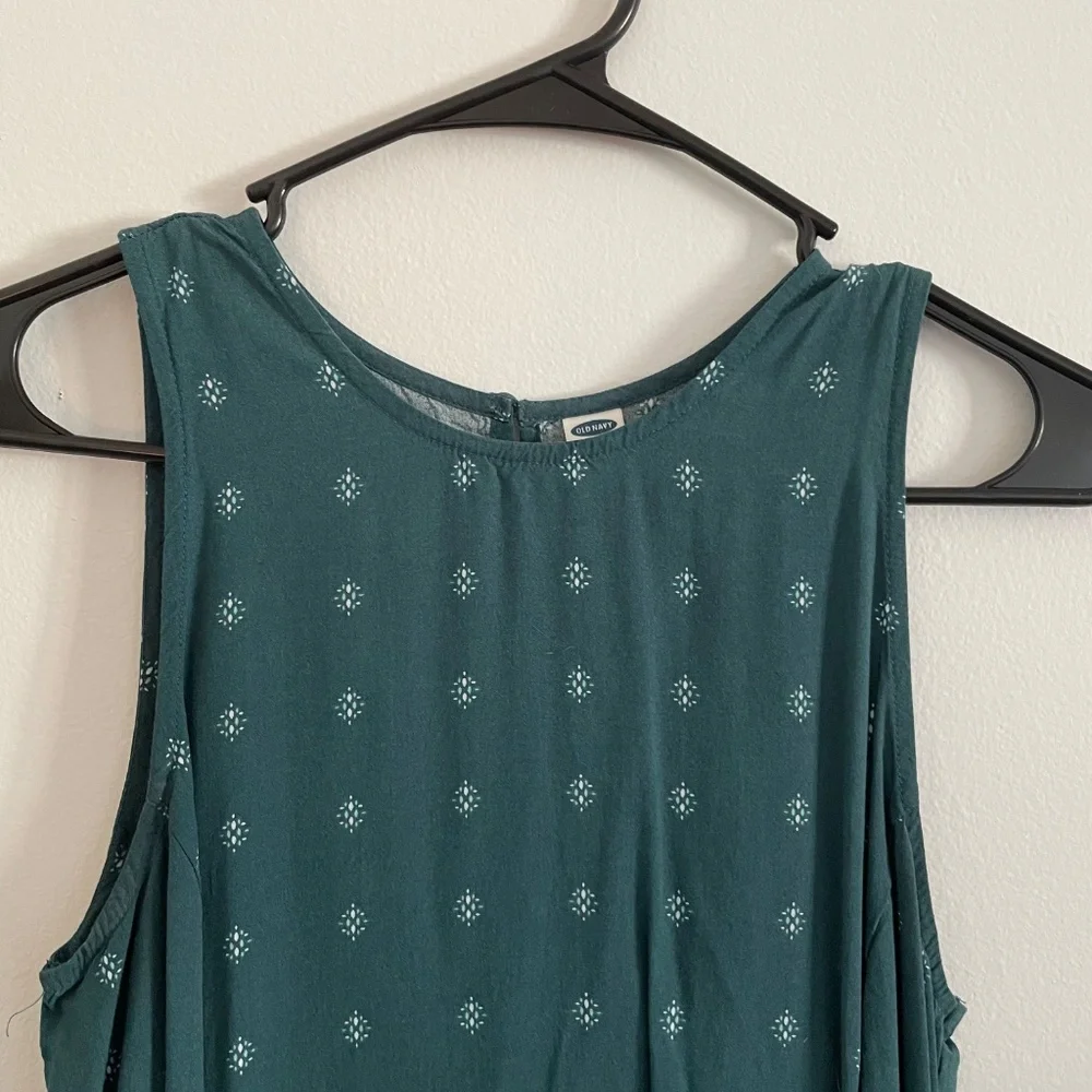 Old Navy Teal Printed Mini Dress - Picture 3 of 6